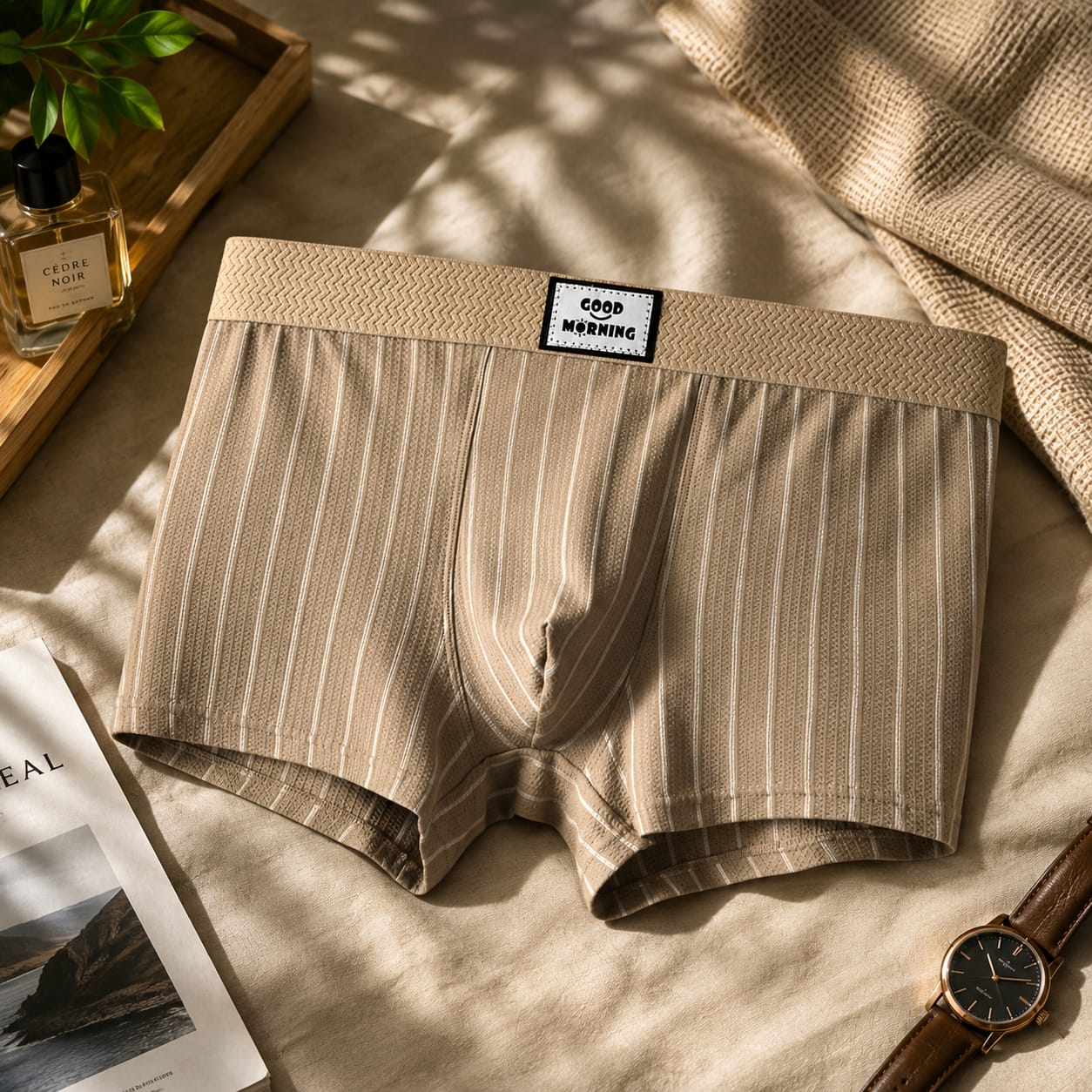 GOOD MORNING PREMIUM BOXER (BROWN)